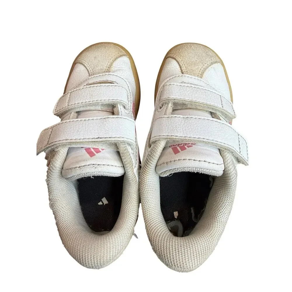 Adidas White Pink JI1266 Toddler Size 8 Hook Loop Gummy Sneakers Shoes
